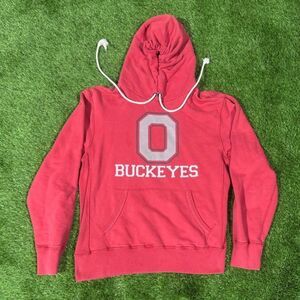 Vintage Ohio State Buckeyes Hoodie Large Made in Canada 100% Cotton Red Pullover